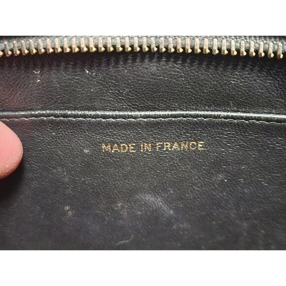 US Based Authentic Chanel CC Printed & Leather Quilted Clutch Bag w Medallion - Picture 12 of 15